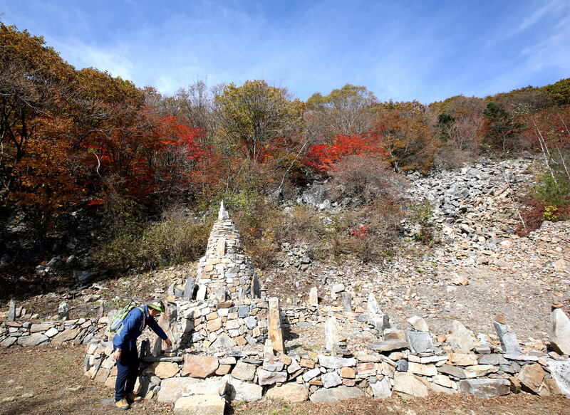 운탄고도에 있는 애추 지형(talus). 김선식 기자